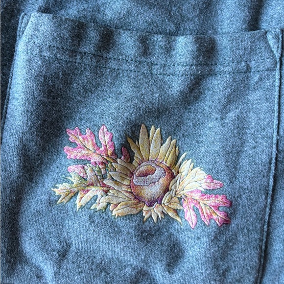 VTG 2000s Y2K‎ The Woods Fleece Lined Cardigan Sage Green Sunflower Pockets - Picture 6 of 7